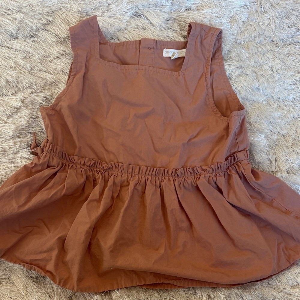 Kids Sleeveless Brown Tank Top